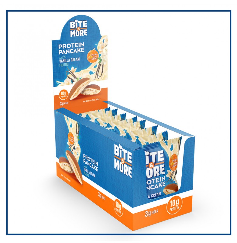 Bite & More Protein Pancake Vanilla Cream 12 Adet x 50 Gram